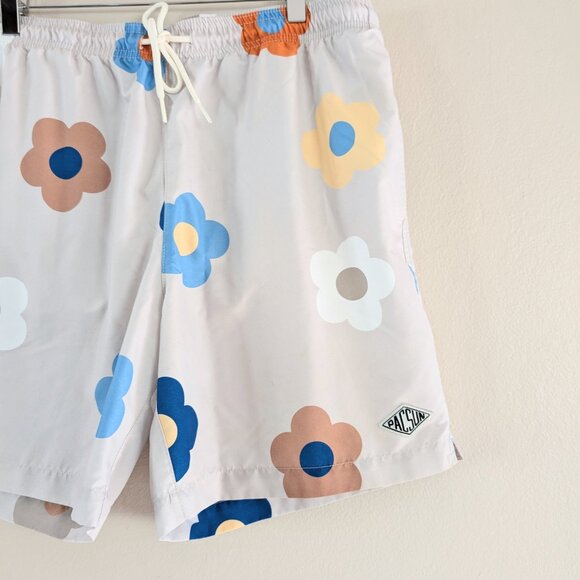 Men's PacSun Light Gray Daisy‎ Print Swim Trunks 6" Inseam Size L Relaxed - Picture 4 of 15